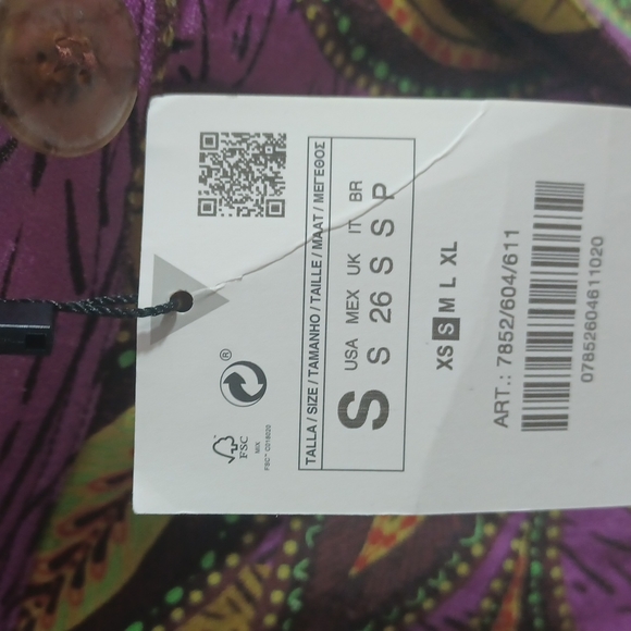 COPY - ZARA printed linen high waist pants trousers size Small NEW - Picture 11 of 12